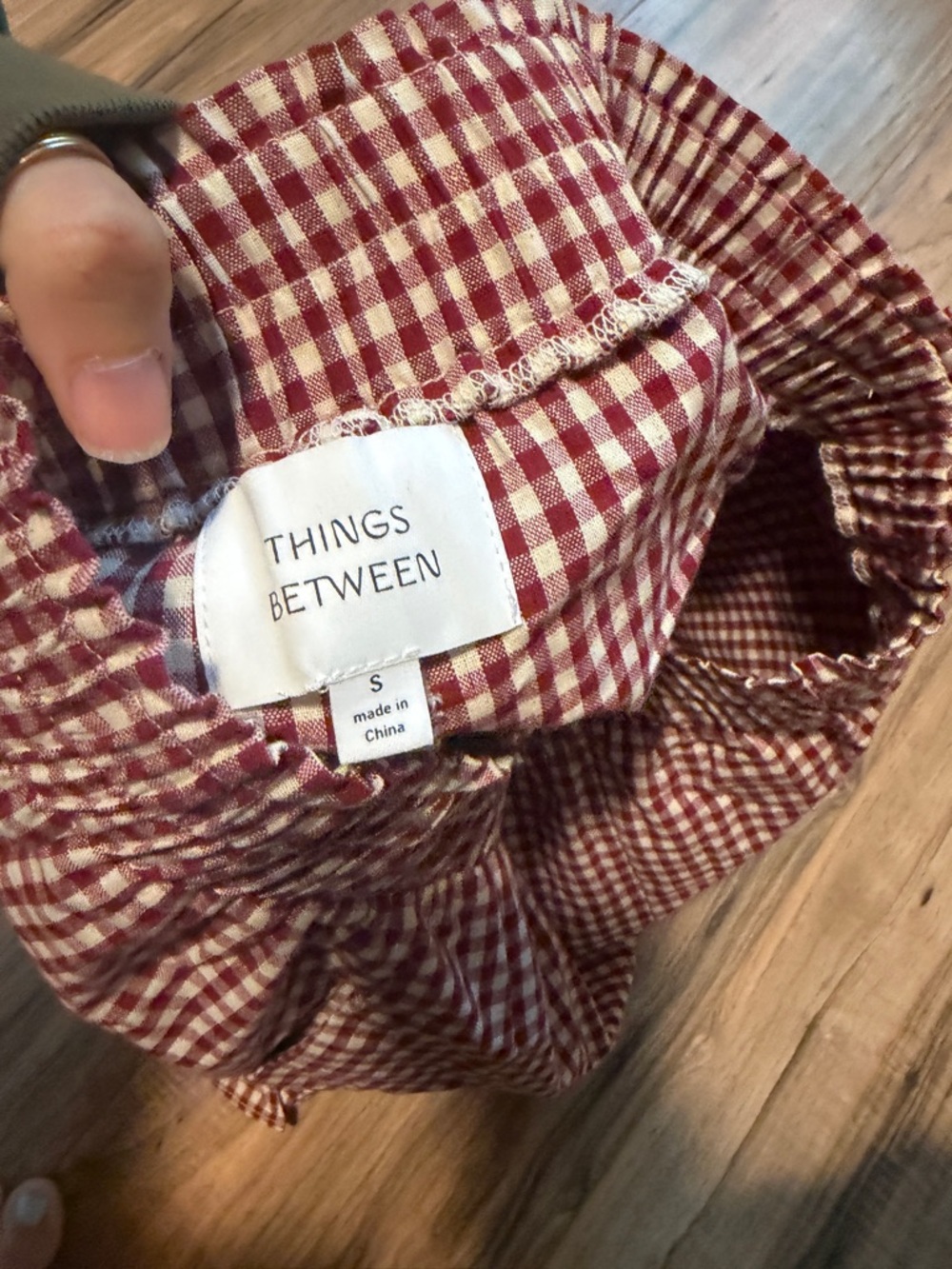 High-Waist Red Gingham Women’s Shorts - Picture 4 of 4